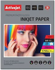 activejet ap4 200g20 paper photo glossy a4 20 pcs photo