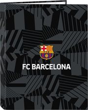 safta fcbarcelona folio cardboard 4 rings binder black photo