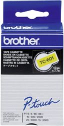 brother ptouch laminated black on yellow 77m x 12mm me oem tc601 photo