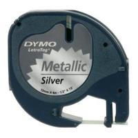 dymo etiketes letratag metallic tape silver 12mm x 4 m 91228 s0721750 photo