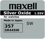 button cell battery silver maxell sr 44 sw 357 155v photo