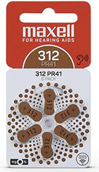 maxell zink air battery za312 6pcs button for hearing aids photo