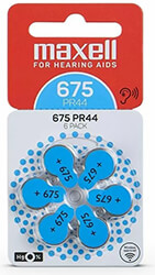 maxell zink air battery za675 6pcs button for hearing aids photo