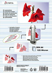 olympia 9185 fylla plastikopoiisis gia a4 se koyti 125 microns 25 tmx photo