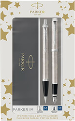 parker im brushed metal duo set fountain pen fine photo