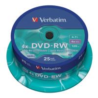 verbatim 43639 4x dvd rw 47gb spindle 25pcs photo