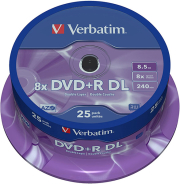 verbatim 43757 dvd r 85gb x8 dual layer 25pcs photo