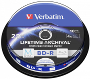 verbatim 43825 bd r m disc 25gb x4 inkjet printable 10pcs photo