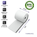 qoltec thermal roll 57 x 40 55g m2 10 pcs bpa free extra photo 1