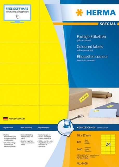 etiketes kitrines inkjet laser copy 70x37 100 fylla photo