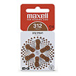 maxell zink air battery za312 6pcs button for hearing aids photo