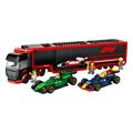 lego city 60445 f1 truck with rb20 amr24 f1 cars extra photo 1