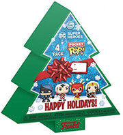 funko pocket pop 4 pack dc super heroes happy holidays tree box vinyl figures keychain photo