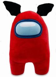 yume among us official 12 plush with accessory red with bat wings photo