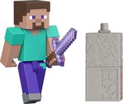 mattel minecraft redstone charged steve figure photo