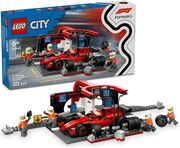 lego city 60443 f1 pit stop pit crew with ferrari car photo