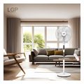 lgp round base stand fan 16 40cm 55w with remote control and timer white lam980046 extra photo 1