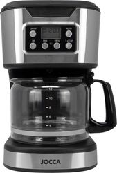 jocca digital drip coffee machine 15l with glass jug and timer silver black j 2497 photo