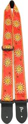 perris jacquard design yellow suns on red zoni ilektrikis kitharas mpasoy photo