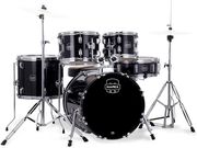 mapex comet fusion dark black akoystiko drum set me baseis photo