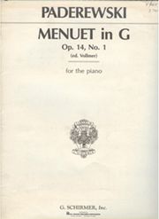 padarewski menuet in g op14 n 1 photo