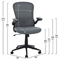 karekla grafeioy hm117810 mayros skeletos gkri mesh 60x56x105 ek extra photo 1