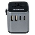 verbatim 49545 uta 03 universal travel adapter 100 250v ue usa japan australia uk 2x usb 3x usb c extra photo 1