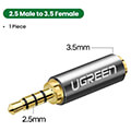 audio converter 25mm male to 35mm female ugreen 20501 extra photo 1
