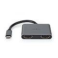 nedis ccgp64670bk01 usb multi port adapter usb c male 2x hdmi 010m black extra photo 1