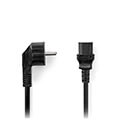 nedis cegl10000bk100 power cable plug with earth contact male iec 320 c13 angled 100m black extra photo 1