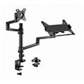 gembird desk mounted adjustable monitor arm with notebook tray extra photo 1
