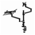gembird desk mounted adjustable monitor arm with notebook tray extra photo 2