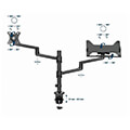 gembird desk mounted adjustable monitor arm with notebook tray extra photo 9