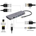cablexpert usb type c 5 in 1 multi port adapter hub hdmi pd card reader lan extra photo 3