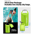 spigen aqua shield waterproof dry bag 20l 2l a630 cactus green extra photo 2