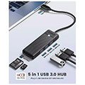 orico papw3at c3 015 bk ep hub 4in1 usb a30x3 tf sd30x1 extra photo 1