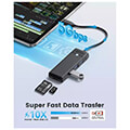 orico papw3at c3 015 bk ep hub 4in1 usb a30x3 tf sd30x1 extra photo 2