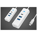 orico pwc2u c3 015 wh ep hub adapter usb c to 2x usb 30 usb c 5 gbps 015m white extra photo 5