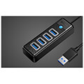 orico pw4u u3 015 bk ep hub adapter usb to 4x usb 30 5 gbps 015m black extra photo 2