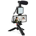 puluz live broadcast kit tripod mount led lamp microphone phone clamp extra photo 1