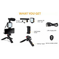 puluz live broadcast kit tripod mount led lamp microphone phone clamp extra photo 2
