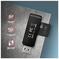 axagon cre s2n external slim card reader 2 slot lun sd microsd extra photo 2