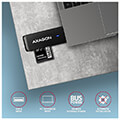 axagon cre s2n external slim card reader 2 slot lun sd microsd extra photo 3