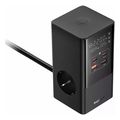 baseus charging station powercombo tower 35w 2xusb 2x type c 3 power sockets black extra photo 6