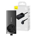 baseus gan3 pro 65w wall charger powerstrip 2xusb 2x type c cable black extra photo 1