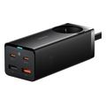 baseus gan3 pro 65w wall charger powerstrip 2xusb 2x type c cable black extra photo 3
