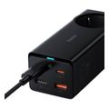 baseus gan3 pro 65w wall charger powerstrip 2xusb 2x type c cable black extra photo 6