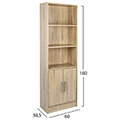 bibliothiki melaminis ensley hm202702 sonama 60x30x180 ek extra photo 1