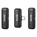 boya by wm3t u2 24ghz mobile wireless mic for android usb c 2 transmitters two person vlog extra photo 3