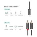 ugreen 35mm to 2 x rca audio cable av102 1m grey extra photo 1